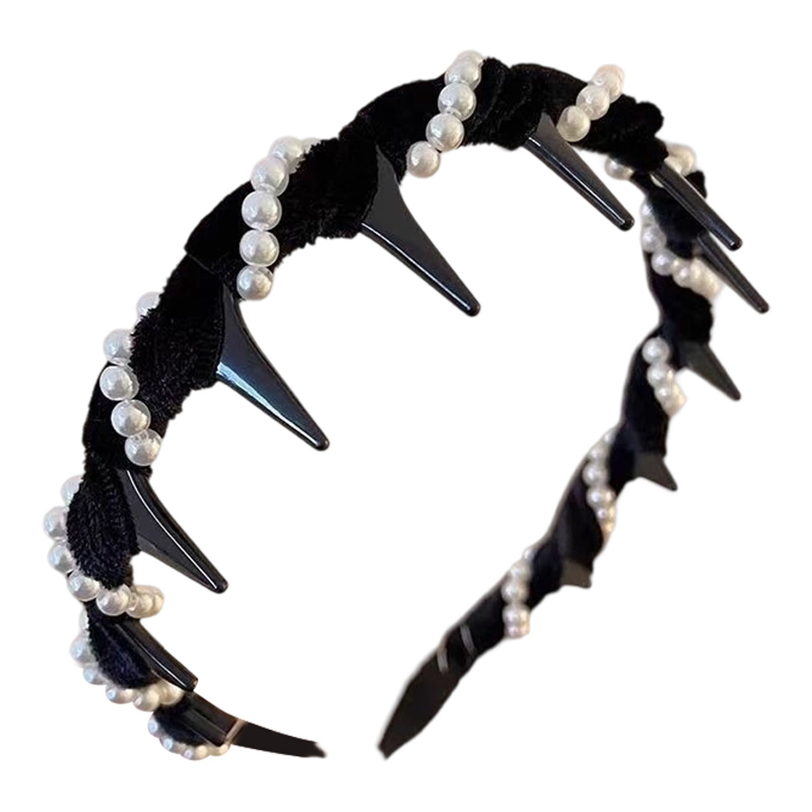 thumbnail image 2 of Diadema de perlas altas 2025 Nuevas diademas elegantes antideslizantes con perlas para novias, accesorios para el pelo para fiestas y bodas para mujeres y niñas, 2 of 2